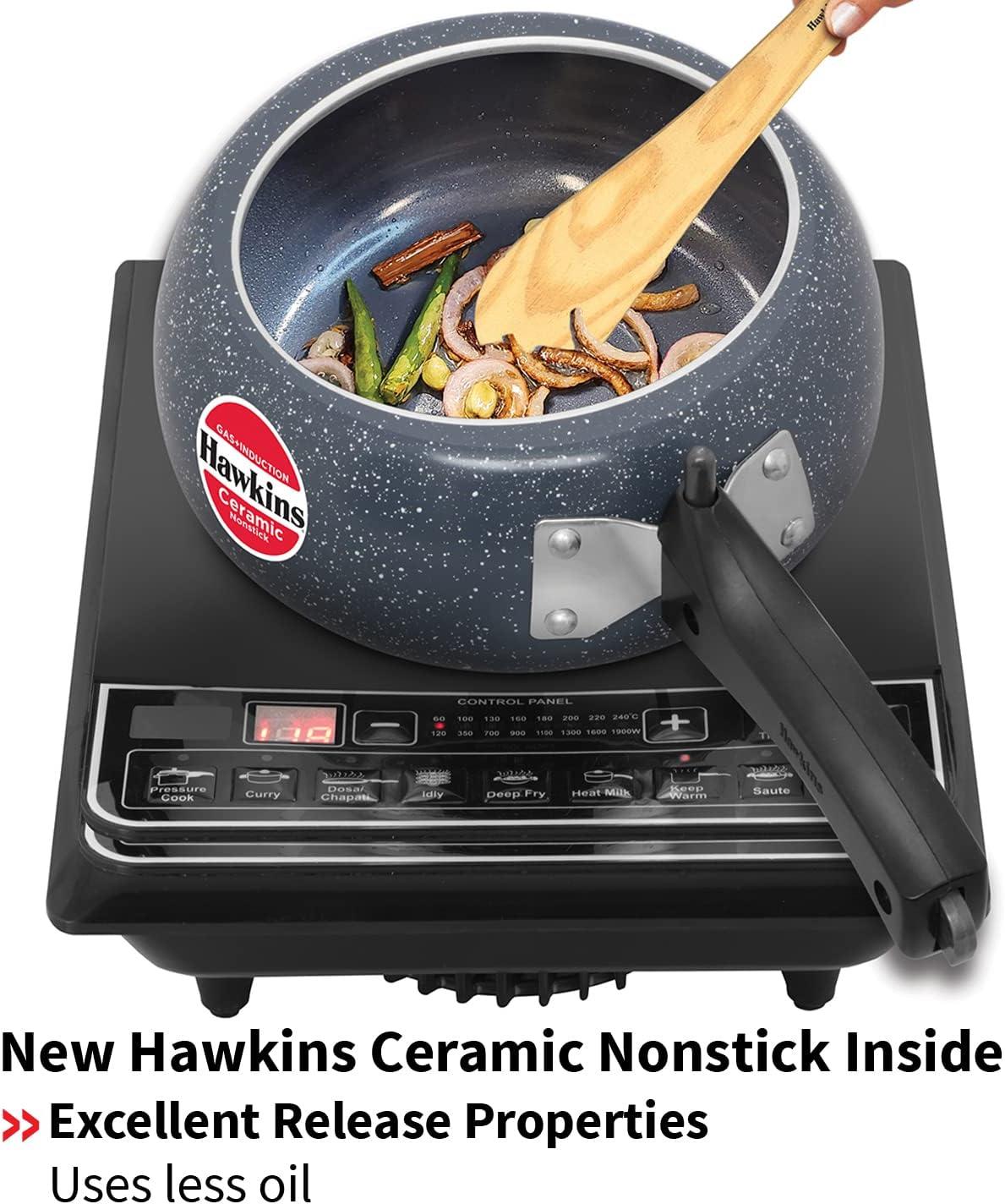 image:imageHawkins Ceramic Nonstick Pressure Cooker Induction Inner Lid Cooker Granite Contura shaped Cooker Best Cooker Blue ICC20 2 Litre