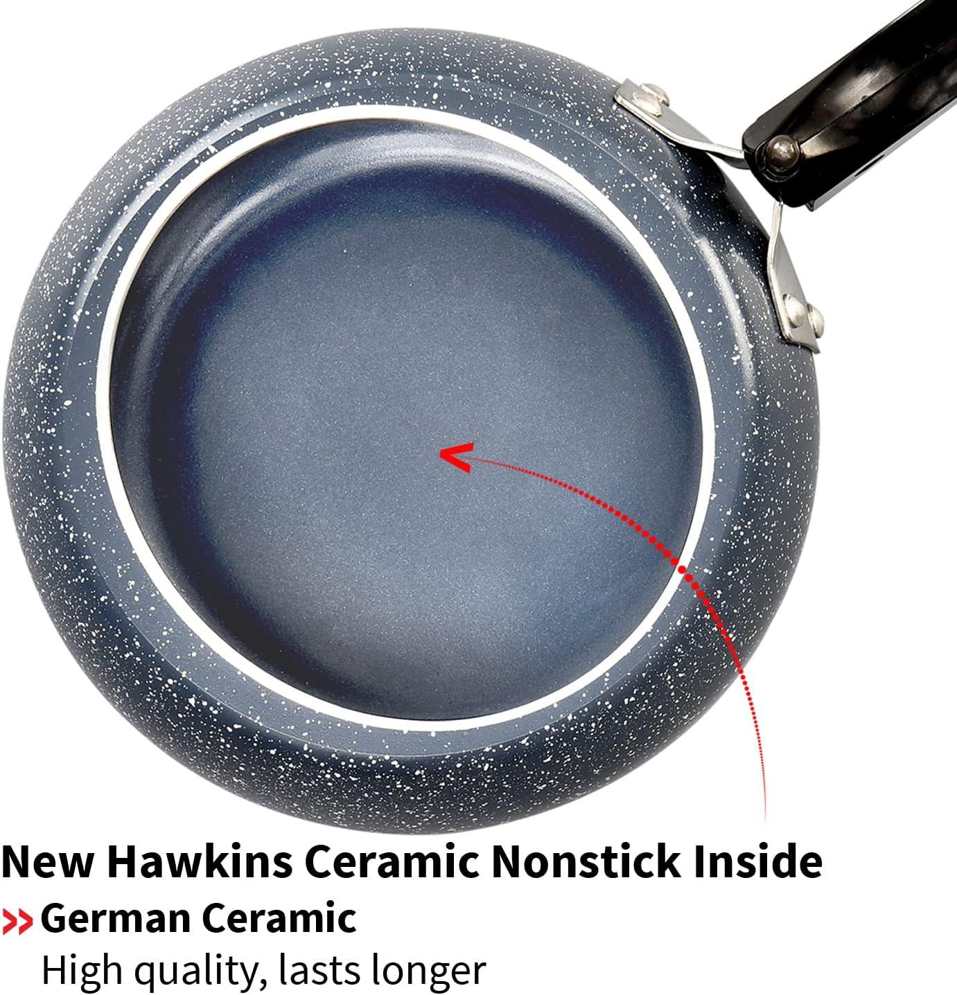 image:imageHawkins Ceramic Nonstick Pressure Cooker Induction Inner Lid Cooker Granite Contura shaped Cooker Best Cooker Blue ICC30 3 Litre
