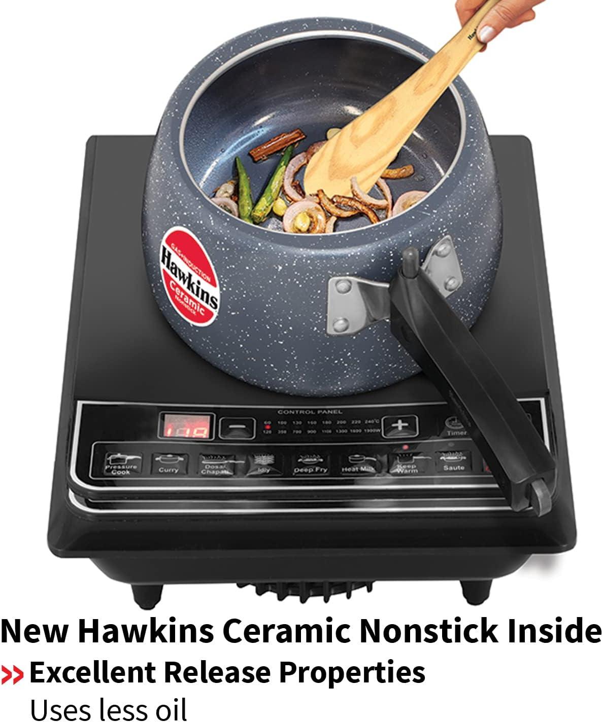 image:imageHawkins Ceramic Nonstick Pressure Cooker Induction Inner Lid Cooker Granite Contura shaped Cooker Best Cooker Blue ICC30 3 Litre
