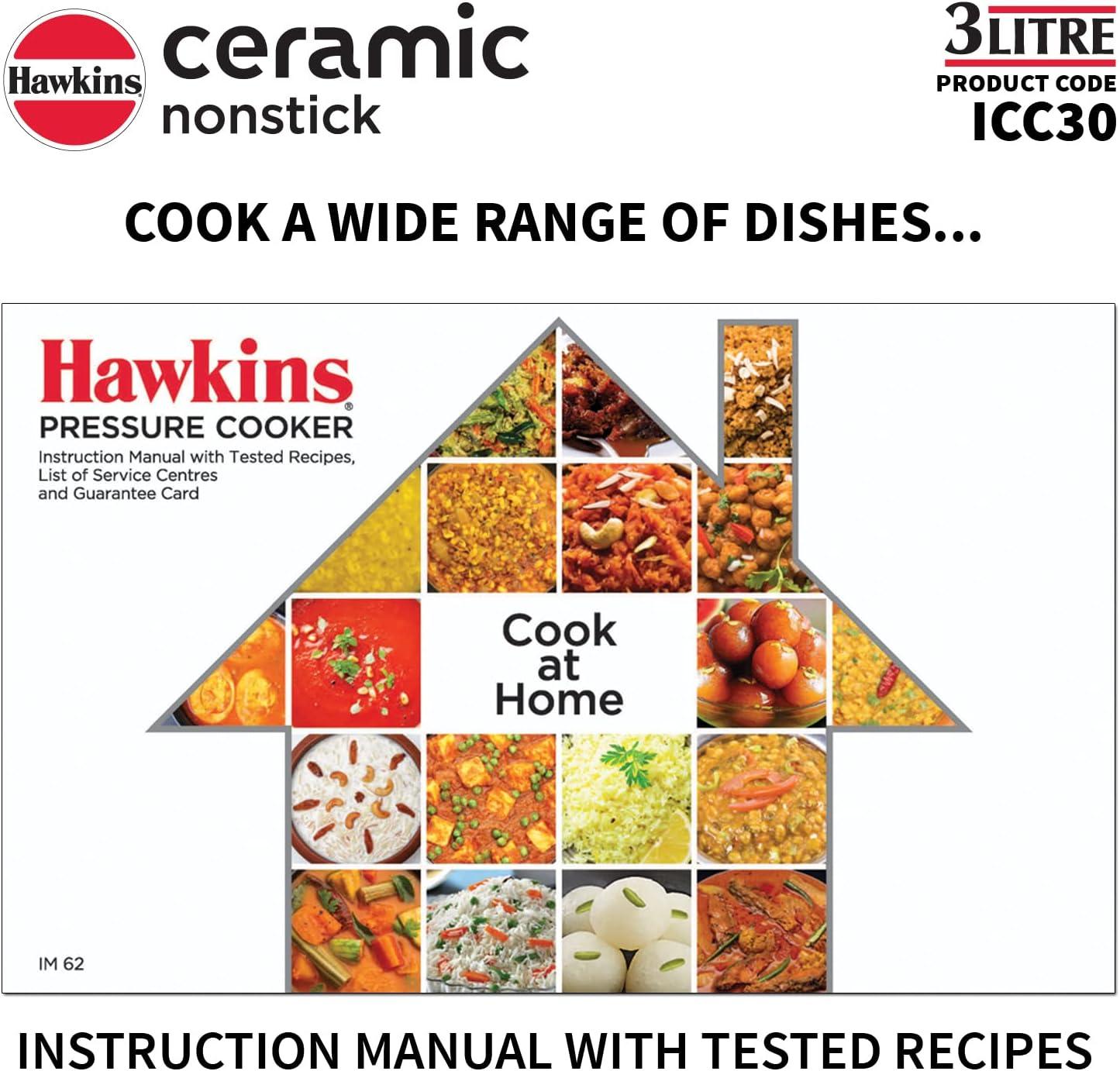 image:imageHawkins Ceramic Nonstick Pressure Cooker Induction Inner Lid Cooker Granite Contura shaped Cooker Best Cooker Blue ICC30 3 Litre