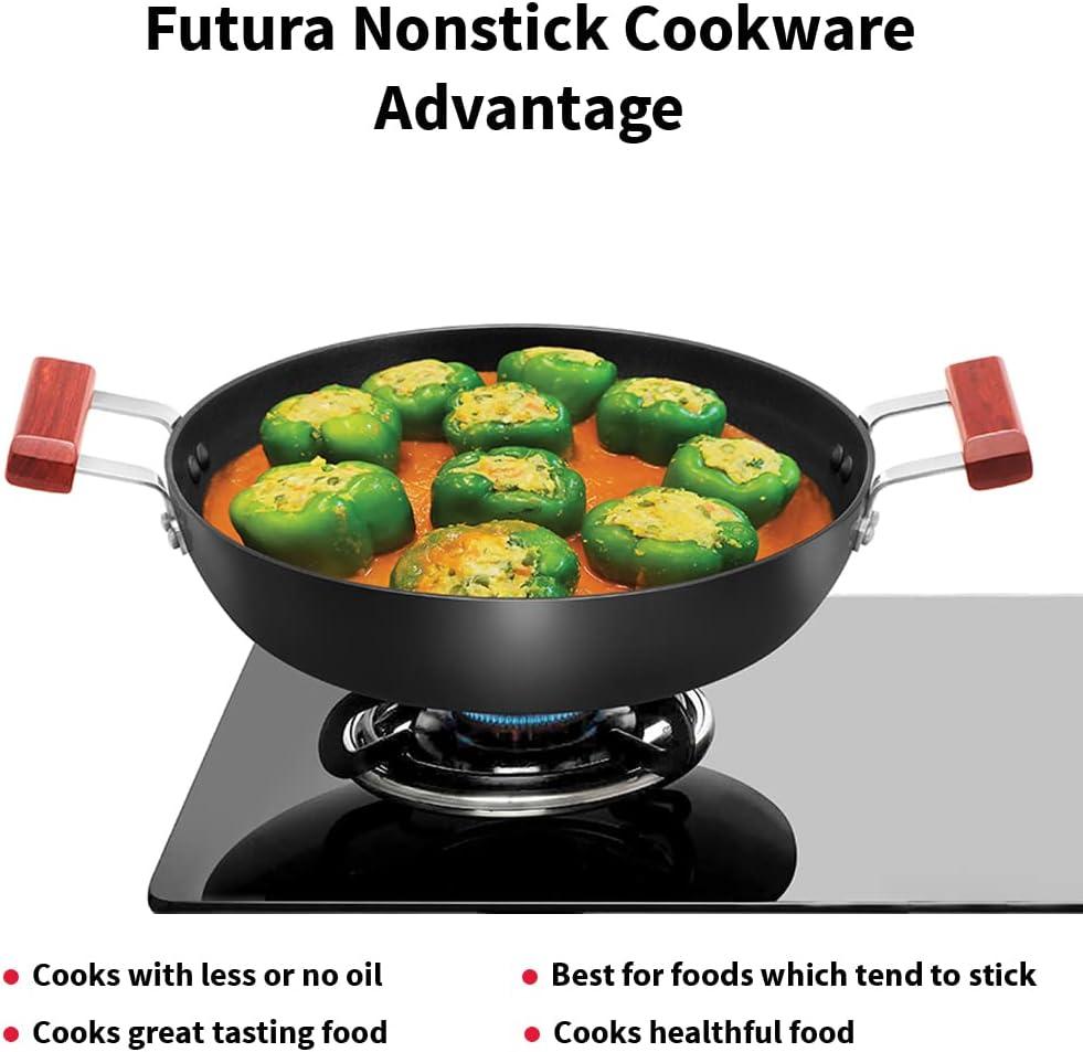 image:imageHawkins FUTURA 3 Litre Nonstick CooknServe Frying Pan with Glass Lid Diameter 28 cm Black NCF28G
