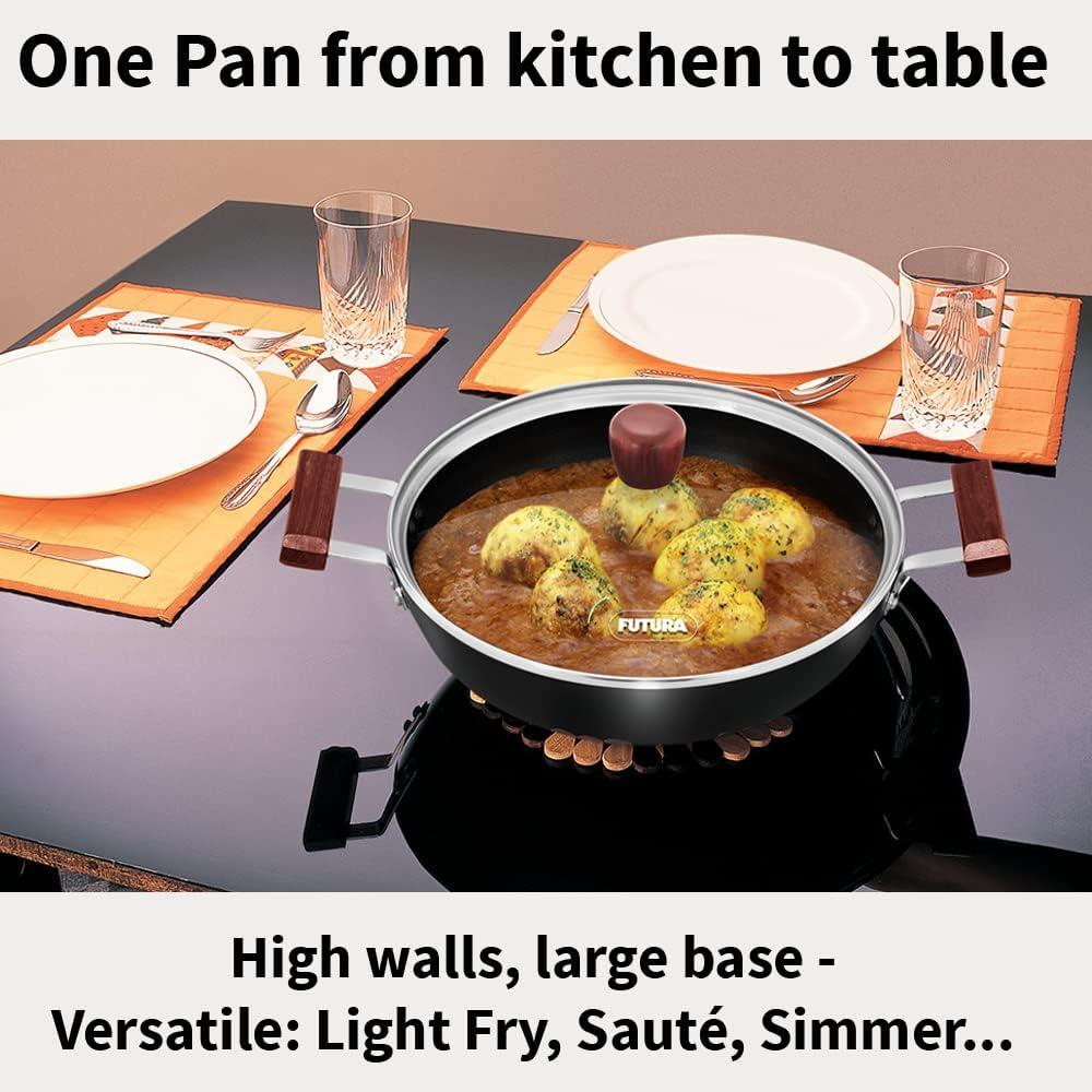 image:imageHawkins FUTURA 3 Litre Nonstick CooknServe Frying Pan with Glass Lid Diameter 28 cm Black NCF28G