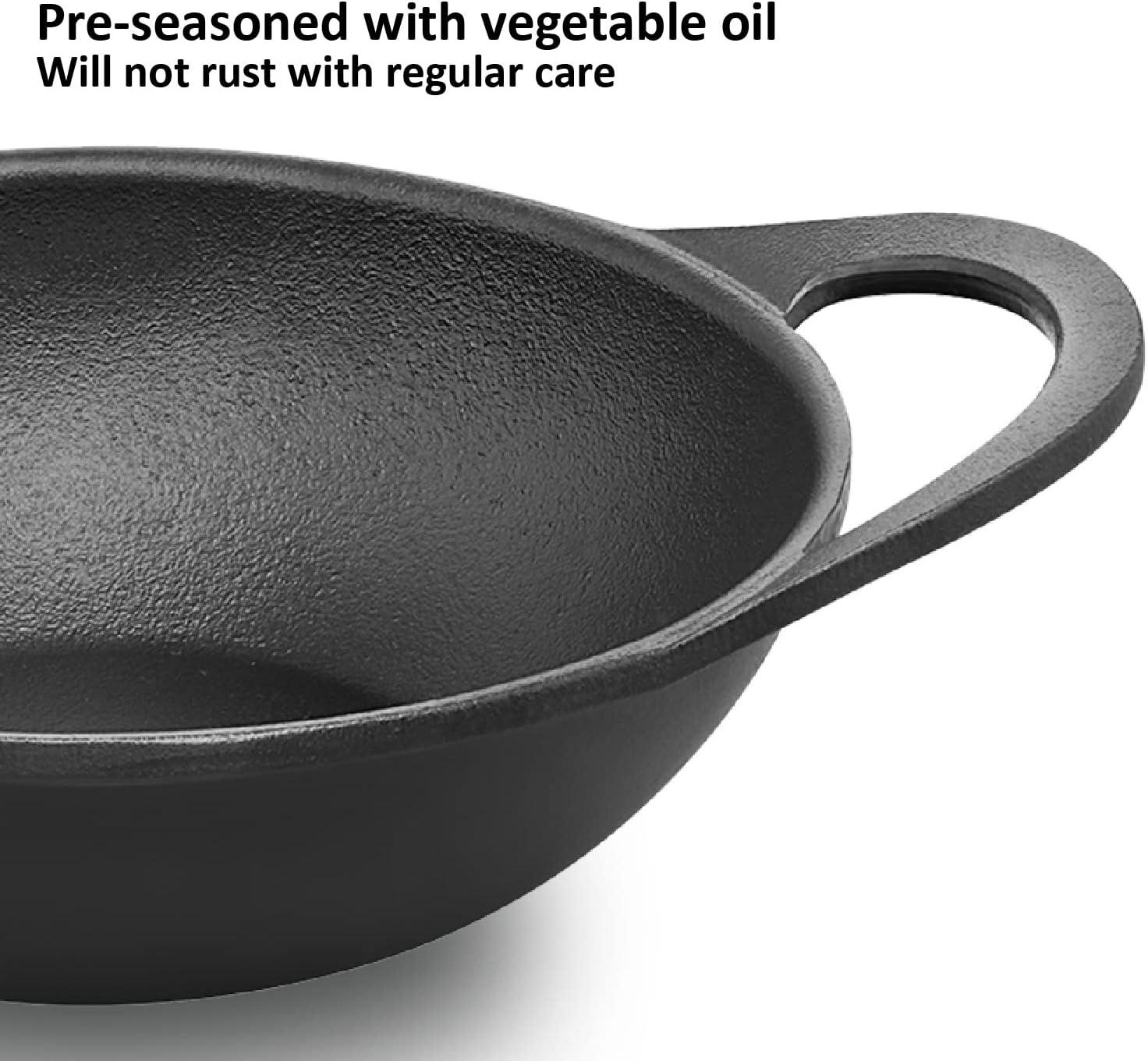 image:imageHawkins Futura 2 Litre Cast Iron Kadhai Naturally Nonstick Cast Iron Kadai with Glass Lid Cast Iron Cookware for Kitchen Black CIK20G
