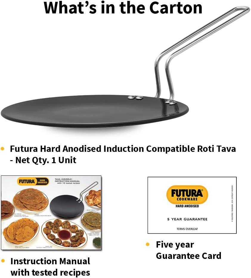 image:imageHawkins Futura 24 cm Roti Tava Hard Anodised Tawa Induction Tawa Black IART24
