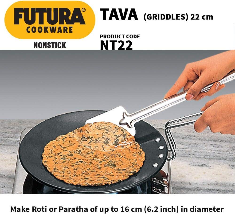image:imageHawkins Futura 26 cm Tava Non Stick Tawa with Stainless Steel Handle Black NT2685 Inch