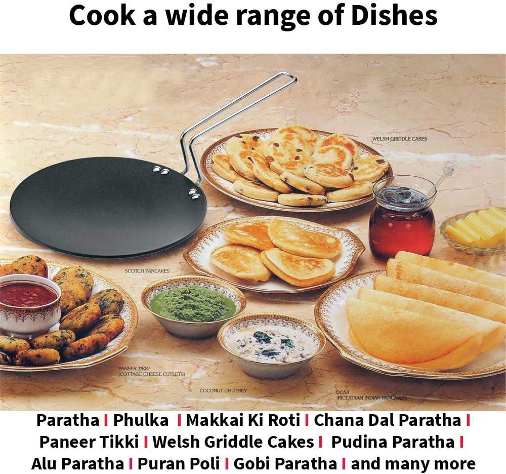 image:imageHawkins Futura 26 cm Tava Non Stick Tawa with Stainless Steel Handle Black NT2685 Inch