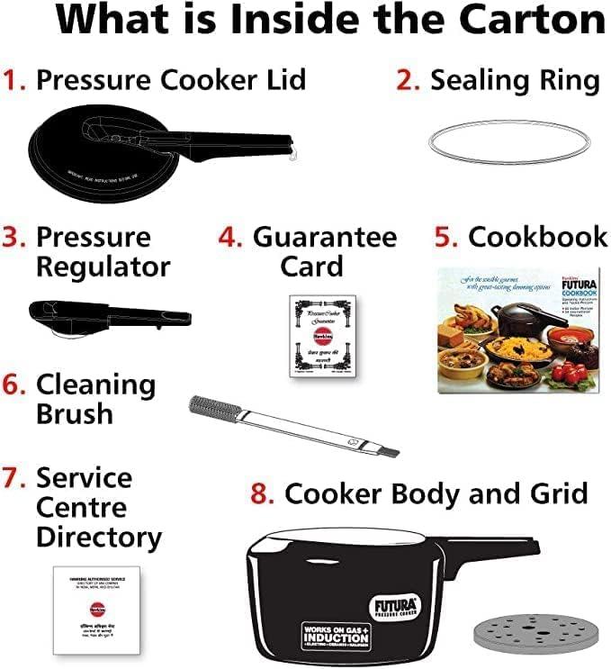 image:imageHawkins Futura 9 Litre Pressure Cooker Hard Anodised Pressure Cooker Big Cooker Black FP9032 Quarts