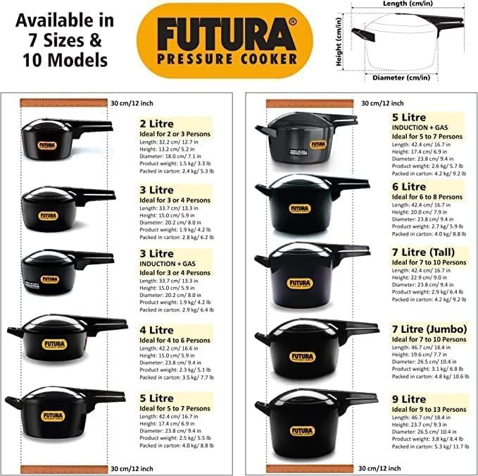 image:imageHawkins Futura 9 Litre Pressure Cooker Hard Anodised Pressure Cooker Big Cooker Black FP9032 Quarts