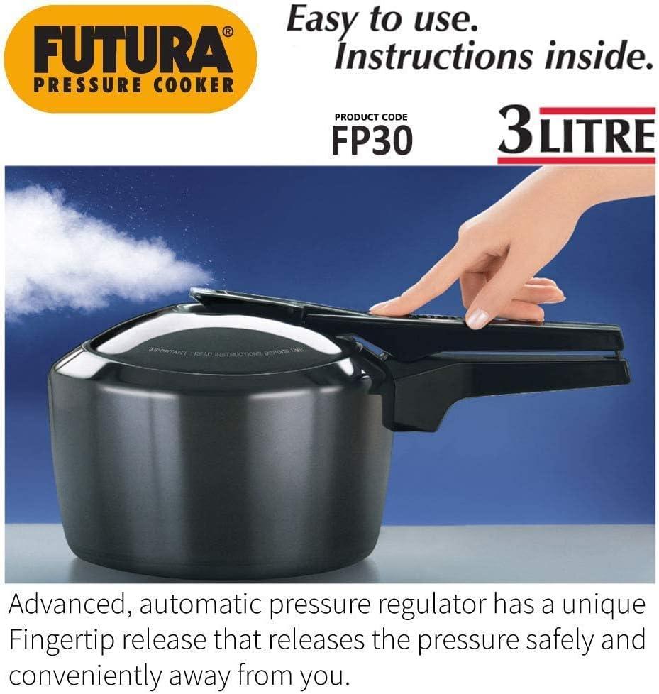 image:imageHawkins Futura 9 Litre Pressure Cooker Hard Anodised Pressure Cooker Big Cooker Black FP9032 Quarts