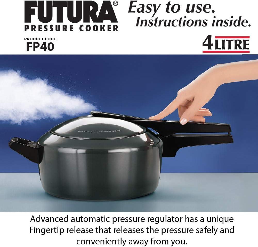 image:imageHawkins Futura 9 Litre Pressure Cooker Hard Anodised Pressure Cooker Big Cooker Black FP9042 Quarts