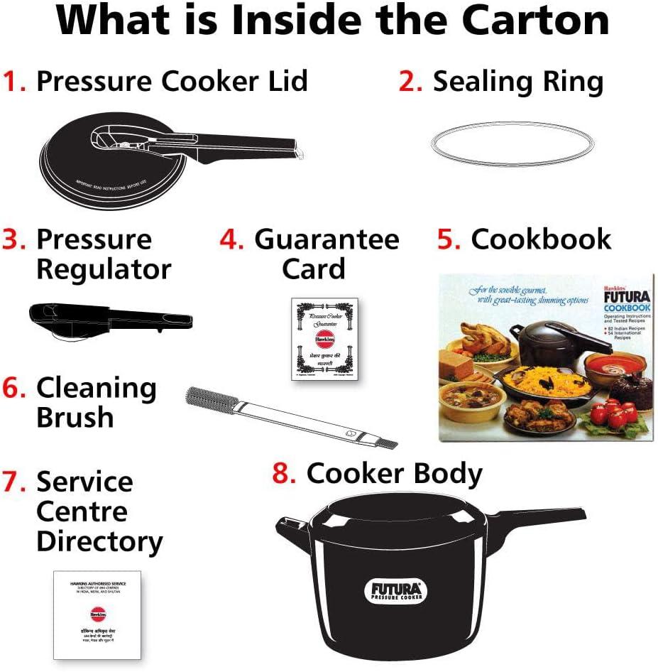 image:imageHawkins Futura 9 Litre Pressure Cooker Hard Anodised Pressure Cooker Big Cooker Black FP9095 Quarts