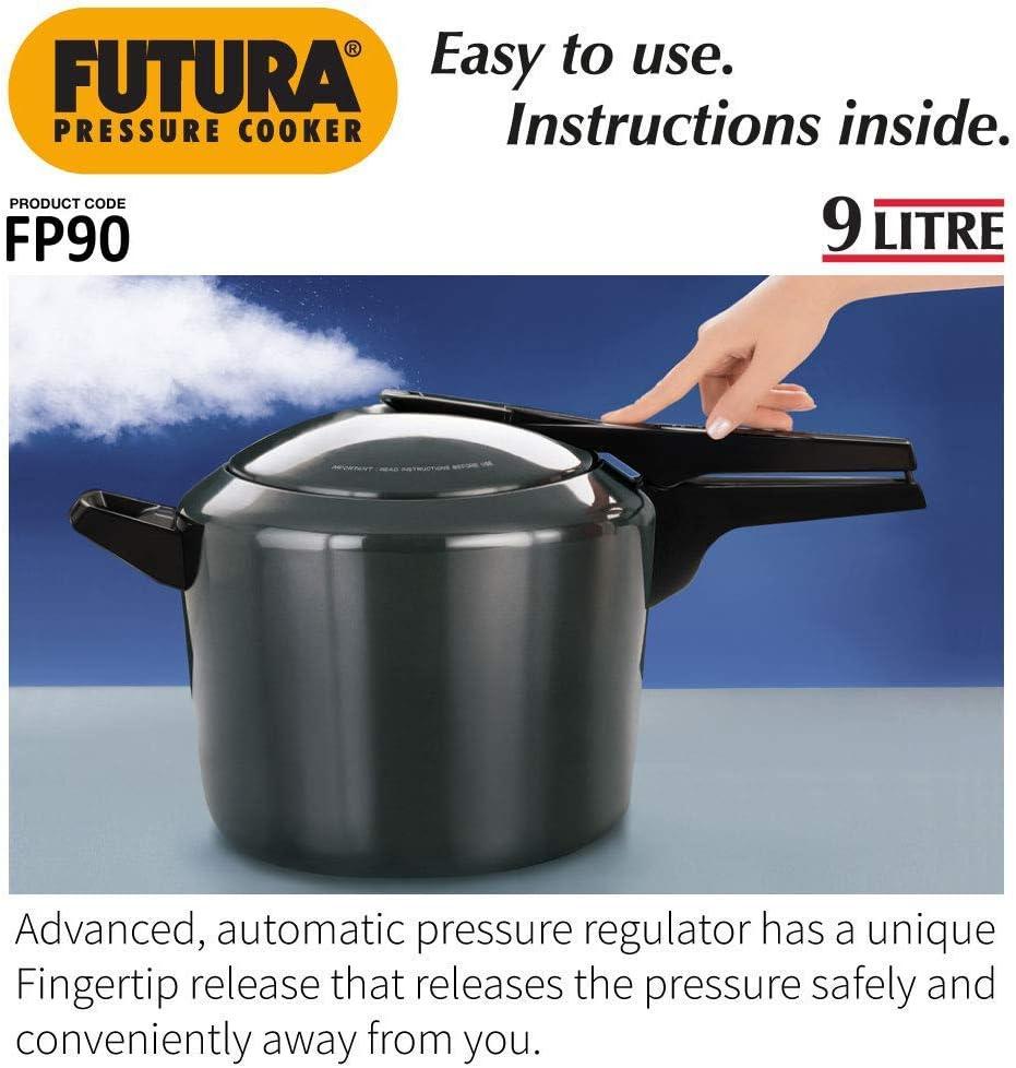 image:imageHawkins Futura 9 Litre Pressure Cooker Hard Anodised Pressure Cooker Big Cooker Black FP9095 Quarts