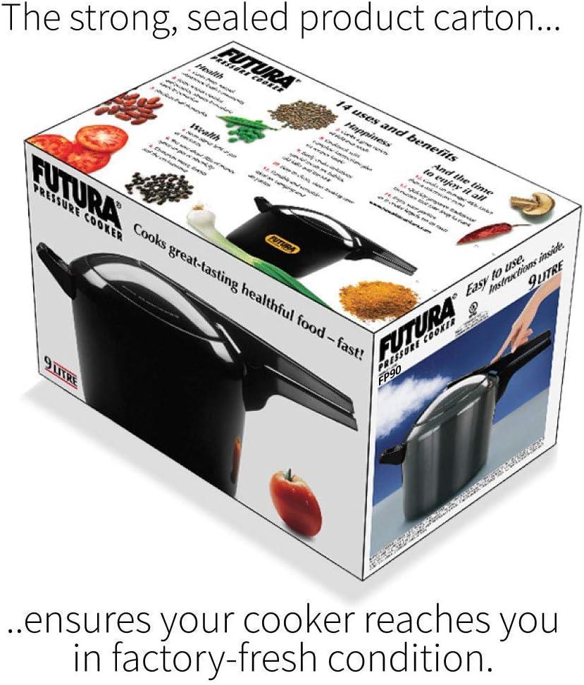 image:imageHawkins Futura 9 Litre Pressure Cooker Hard Anodised Pressure Cooker Big Cooker Black FP9095 Quarts