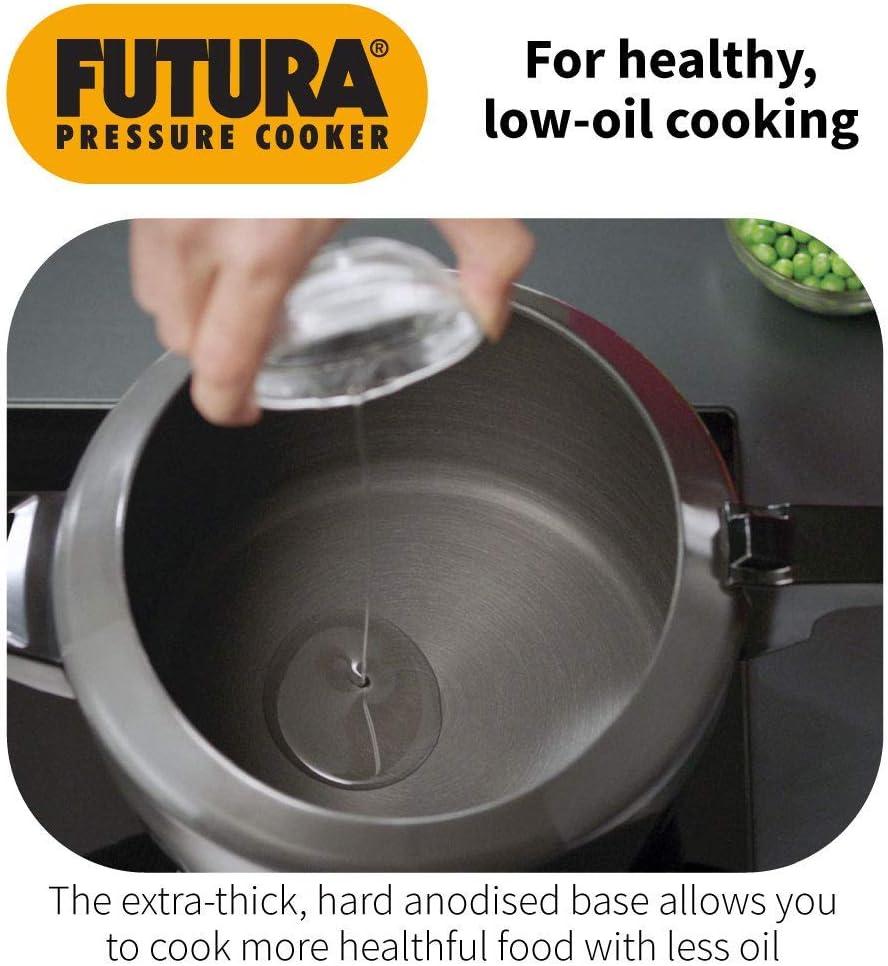 image:imageHawkins Futura 9 Litre Pressure Cooker Hard Anodised Pressure Cooker Big Cooker Black FP9095 Quarts