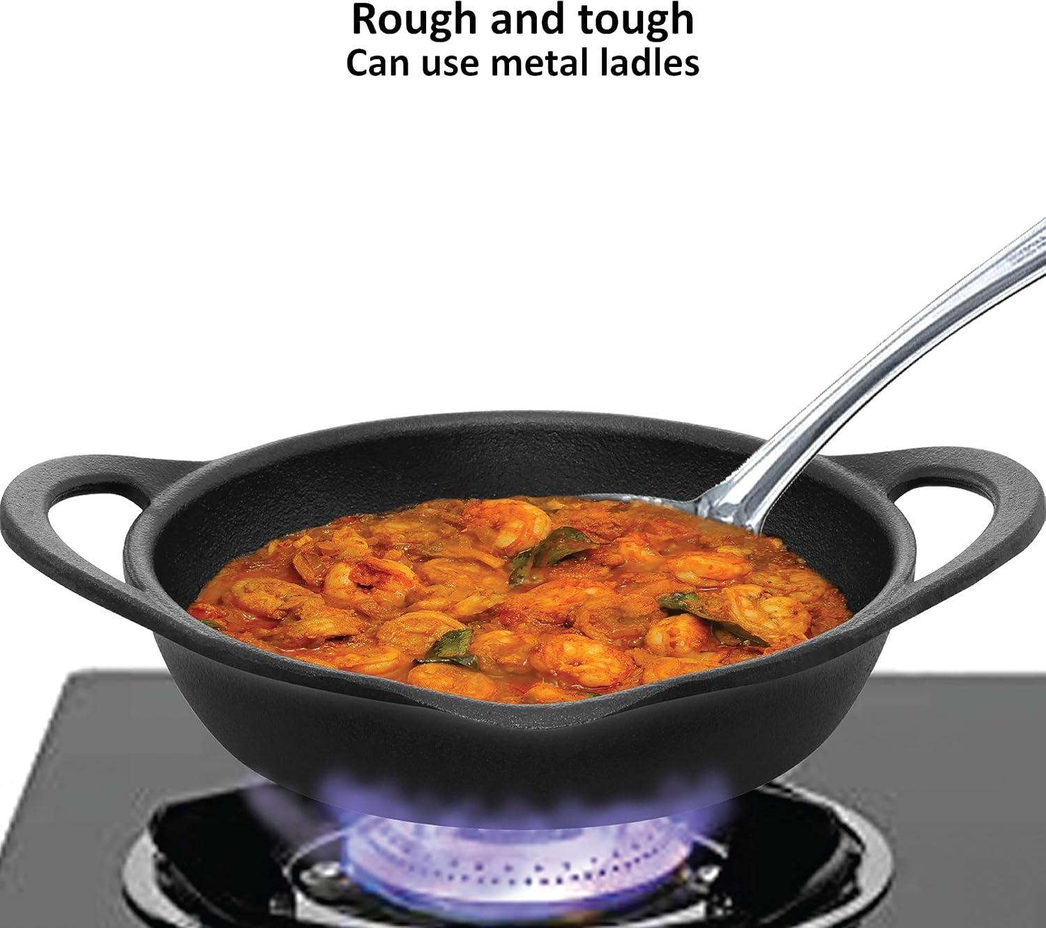 image:imageHawkins Futura Cast Iron Frying Pan 24 cm Diameter Cast Iron Skillet Omlette Pan Iron Frypan CIF24G