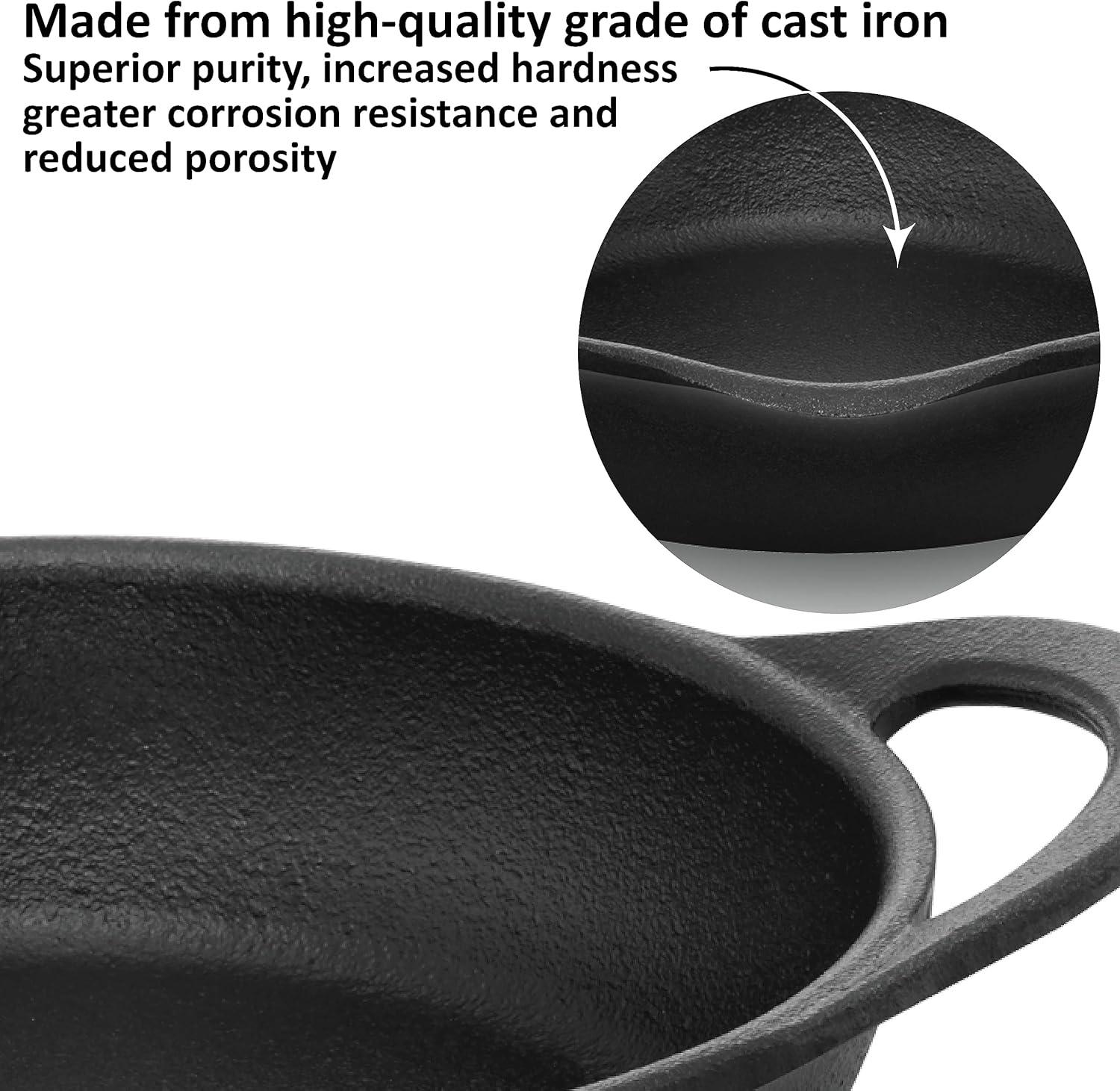 image:imageHawkins Futura Cast Iron Frying Pan 24 cm Diameter Cast Iron Skillet Omlette Pan Iron Frypan CIF24G