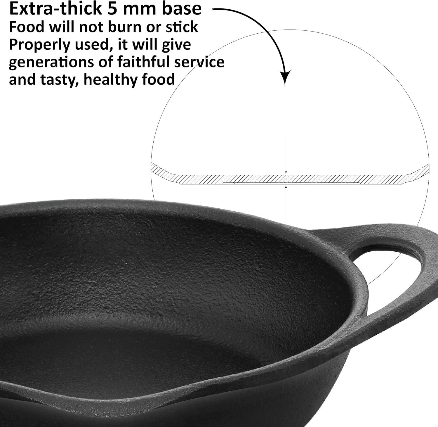 image:imageHawkins Futura Cast Iron Frying Pan 24 cm Diameter Cast Iron Skillet Omlette Pan Iron Frypan CIF24G