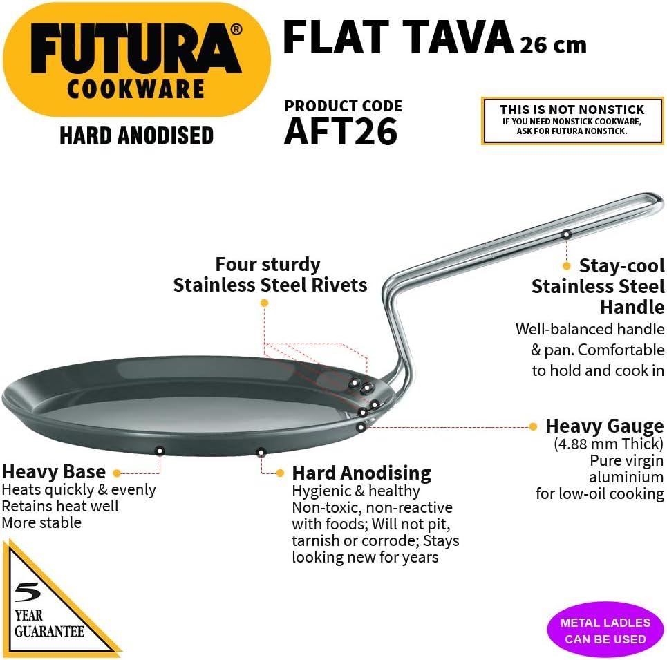 image:imageHawkins Futura Hard Anodised Flat Tava 22 cm 406 mm Black10inch