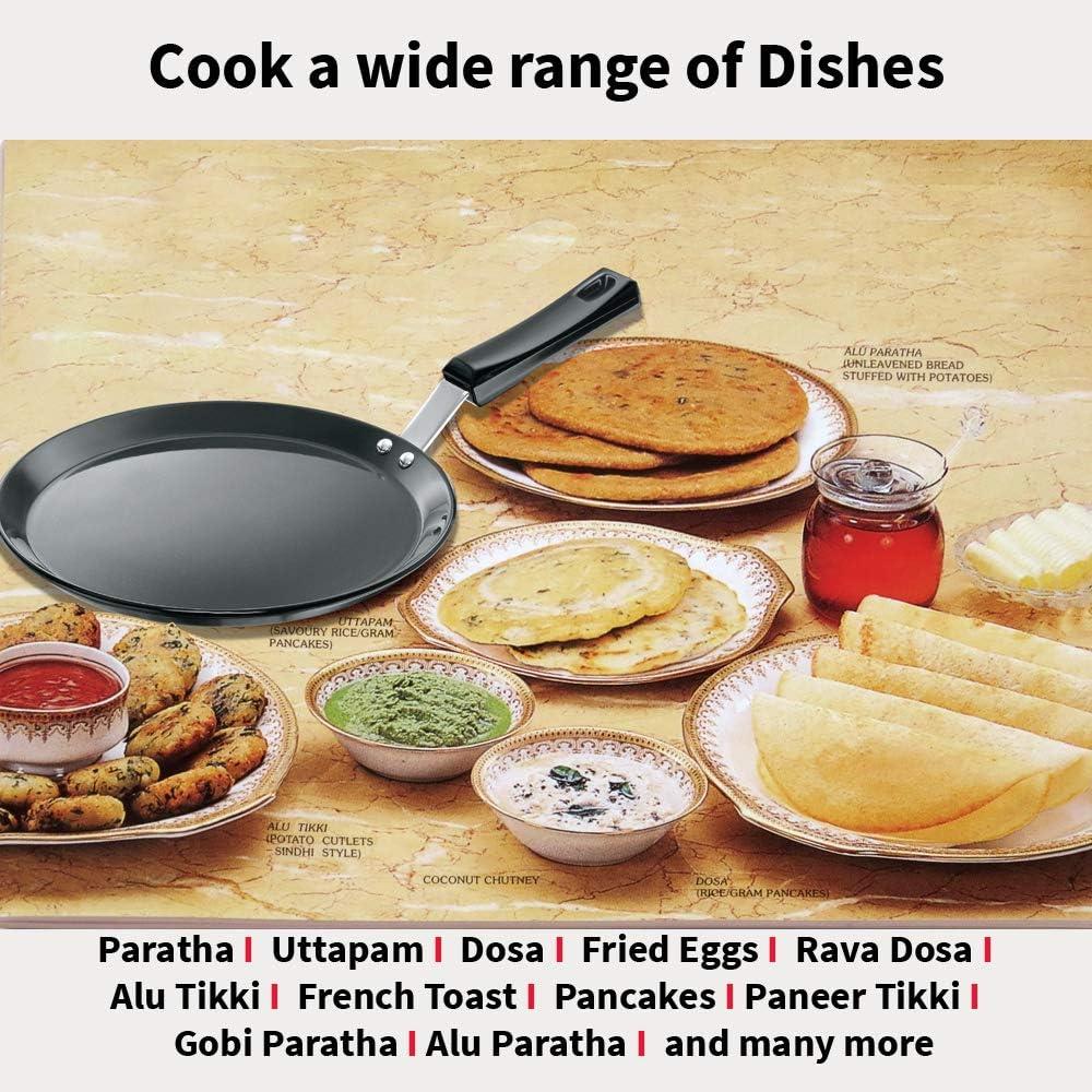 image:imageHawkins Futura Hard Anodised Flat Tava 22 cm 406 mm Black10inch Plastic Handle