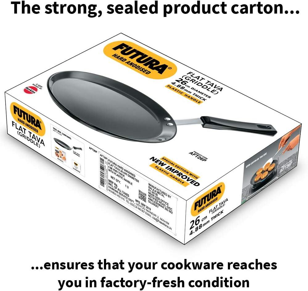image:imageHawkins Futura Hard Anodised Flat Tava 22 cm 406 mm Black10inch Plastic Handle