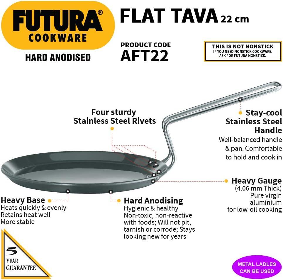 image:imageHawkins Futura Hard Anodised Flat Tava 22 cm 406 mm Black8inch