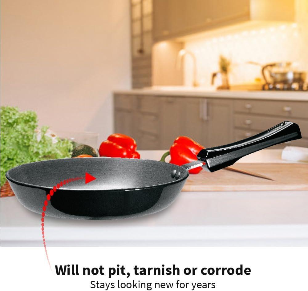 image:imageHawkins Futura Hard Anodised Induction Compatible Frying Pan with Stainless Steel Lid Capacity 11 Litre Diameter 22 cm Thickness 406 mm Black IAF22S