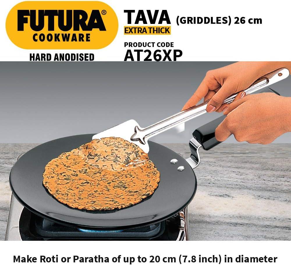 image:imageHawkins Futura Hard Anodised Tava 26 cm 488 mm Black10 With Plastic Handle