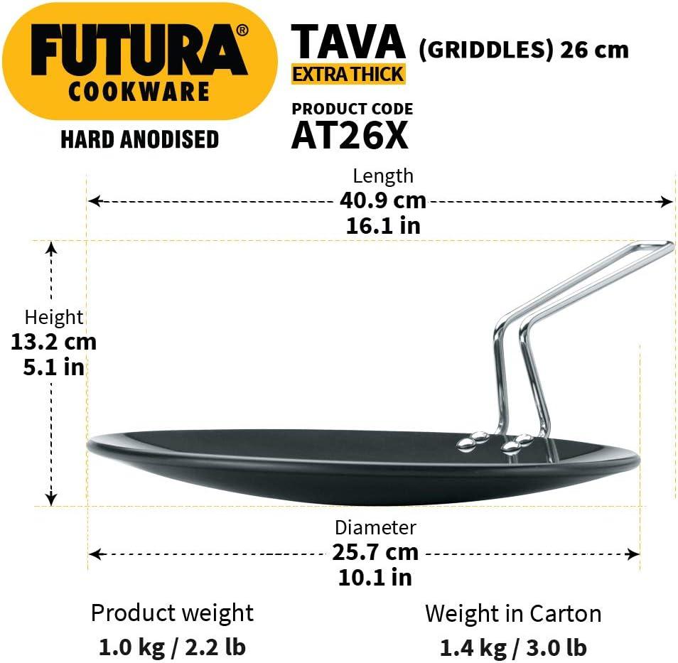 image:imageHawkins Futura Hard Anodised Tava 26 cm 488 mm Black10635mm Thick