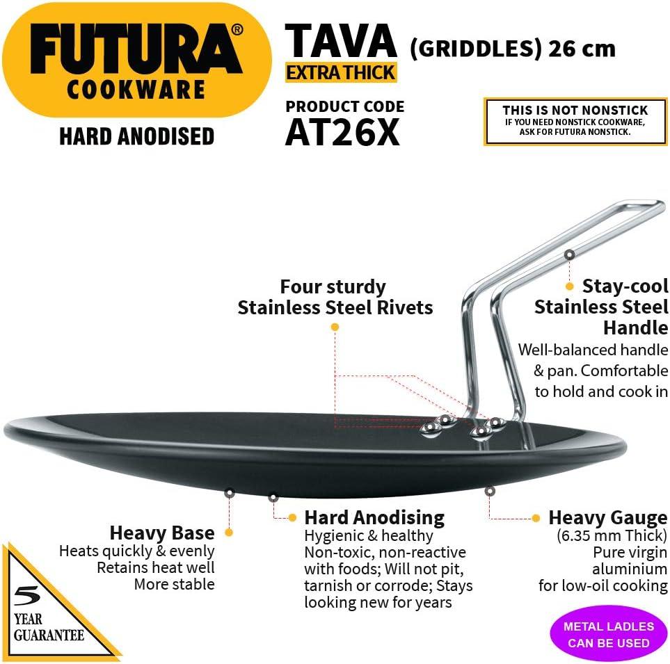 image:imageHawkins Futura Hard Anodised Tava 26 cm 488 mm Black10635mm Thick