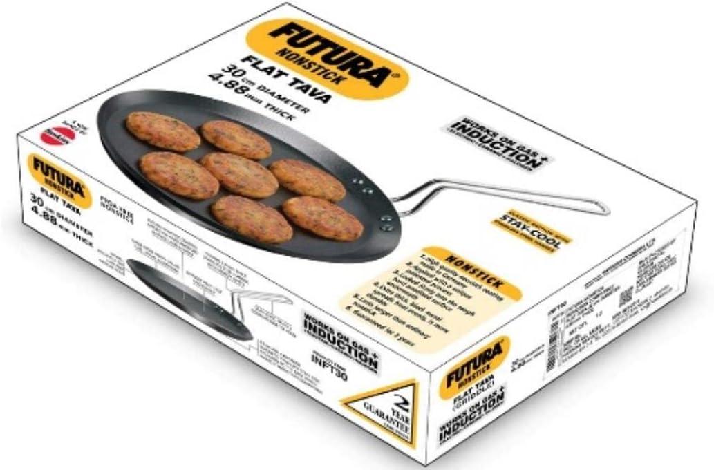 image:imageHawkins Futura Induction Compatible Nonstick Flat Tava 30 cm 488 mm Black
