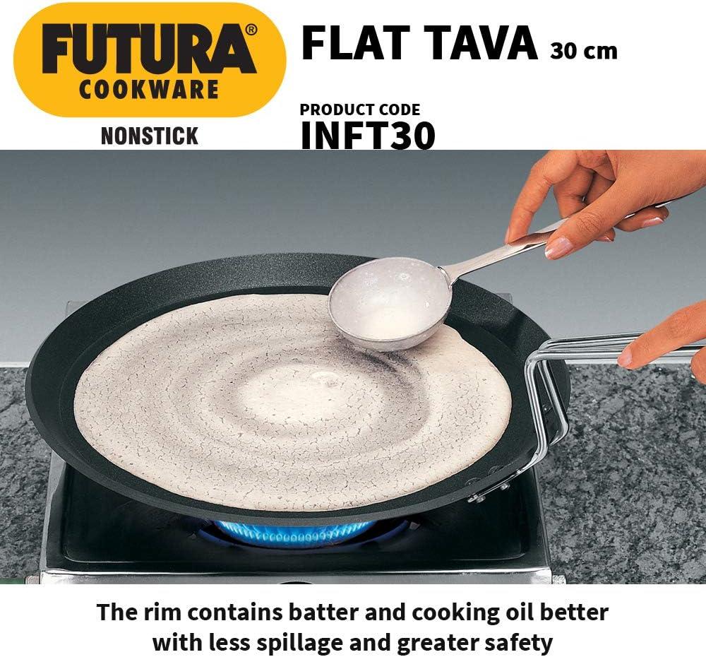 image:imageHawkins Futura Induction Compatible Nonstick Flat Tava 30 cm 488 mm Black
