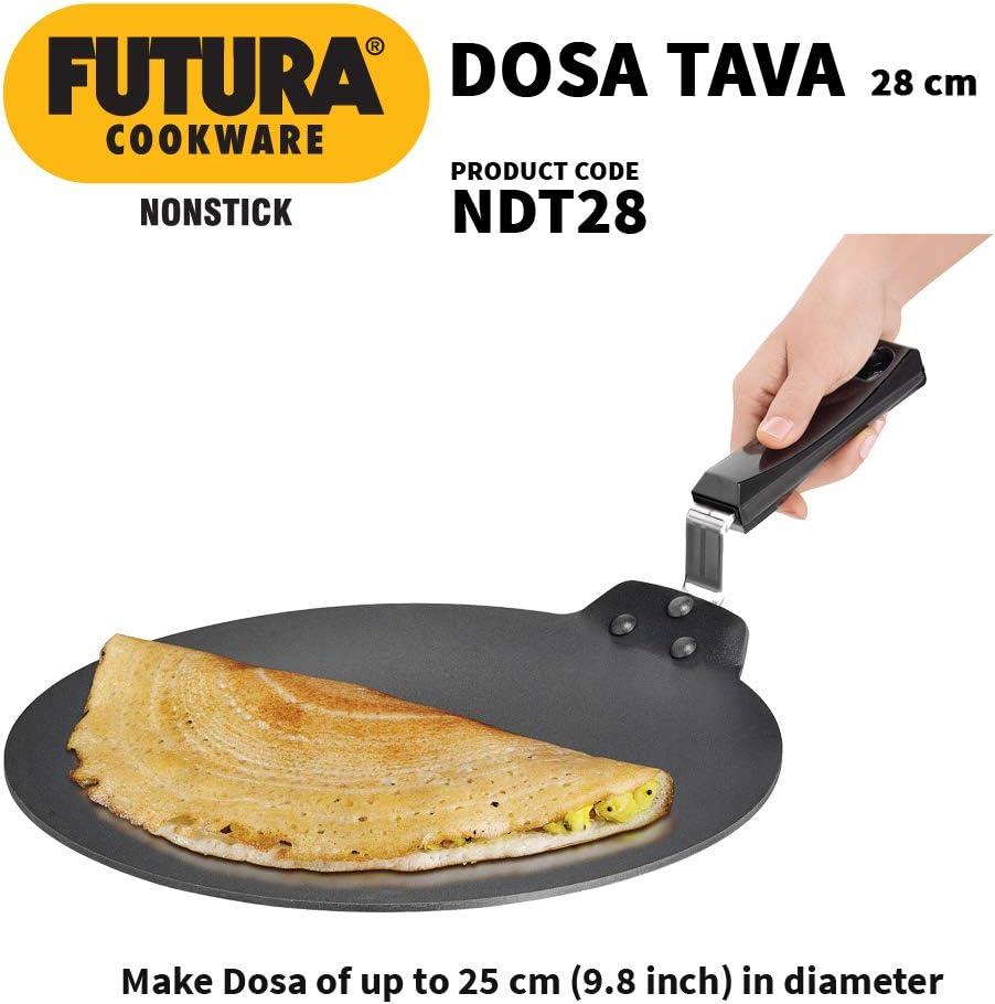image:imageHawkins Futura Nonstick Dosa Tava Diameter 33 cm 13 inch Thickness 488 mm Black NDT3311inch