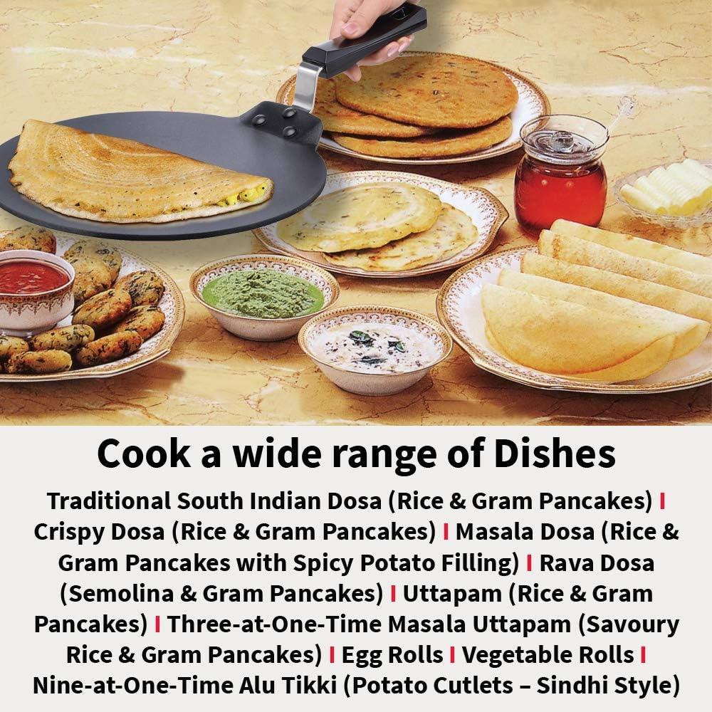 image:imageHawkins Futura Nonstick Dosa Tava Diameter 33 cm 13 inch Thickness 488 mm Black NDT3311inch