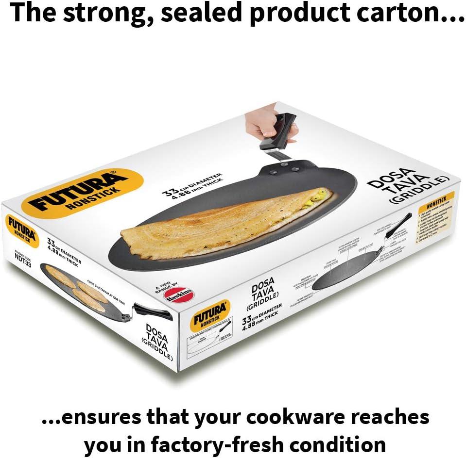 image:imageHawkins Futura Nonstick Dosa Tava Diameter 33 cm 13 inch Thickness 488 mm Black NDT3313inch