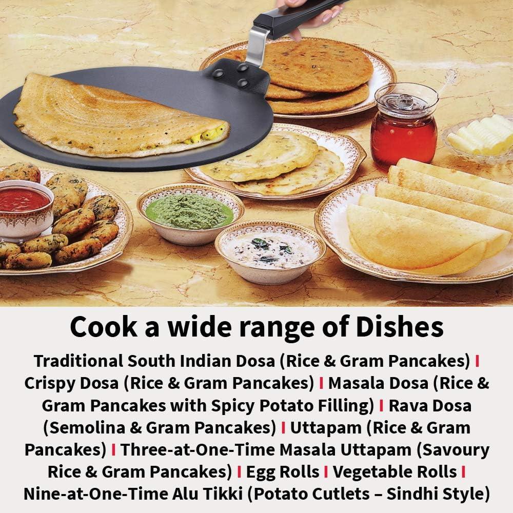 image:imageHawkins Futura Nonstick Dosa Tava Diameter 33 cm 13 inch Thickness 488 mm Black NDT3313inch