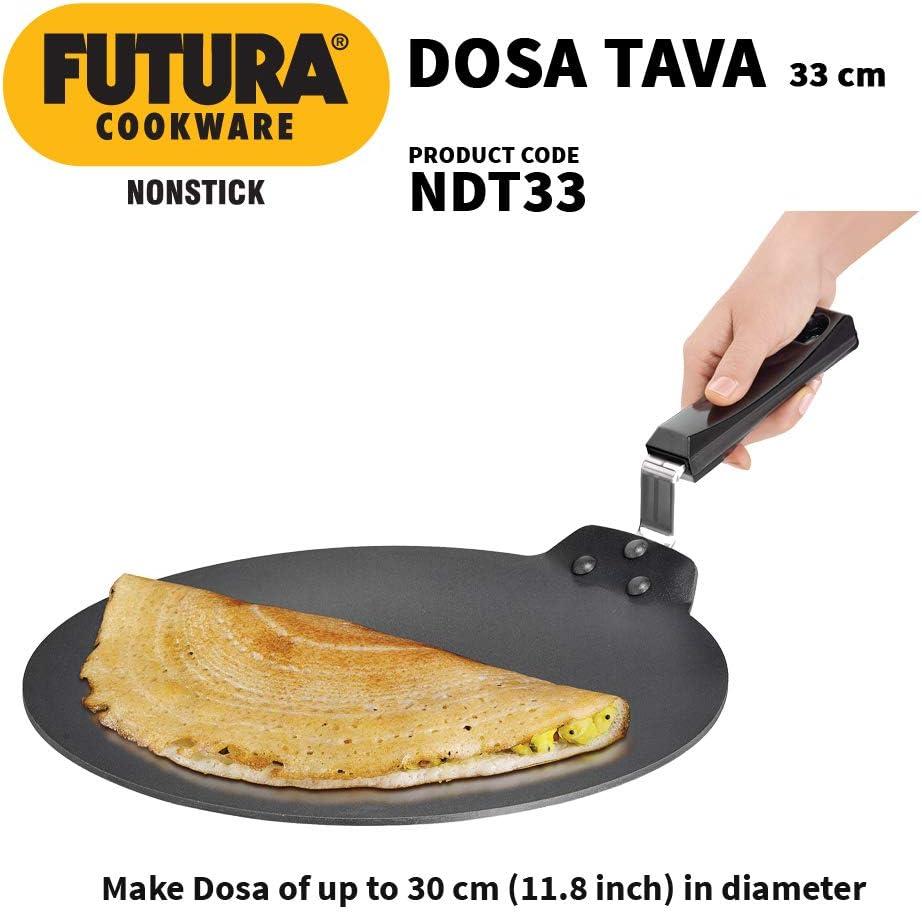image:imageHawkins Futura Nonstick Dosa Tava Diameter 33 cm 13 inch Thickness 488 mm Black NDT3313inch