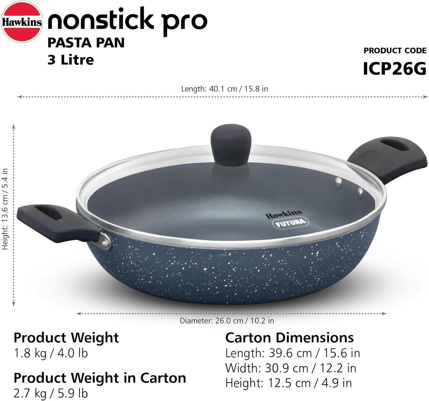 image:imageHawkins Nonstick Induction Pasta Pan 26 cm Diameter Granite Fry Pan Blue ICP26G