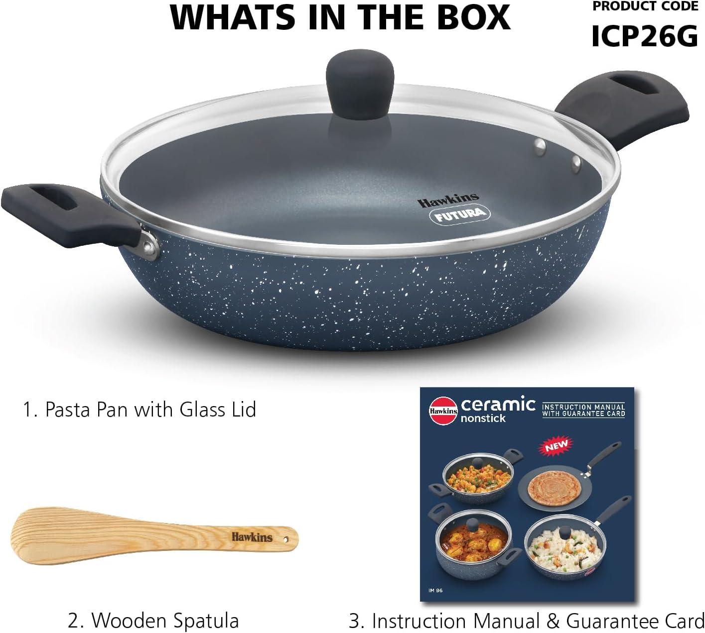 image:imageHawkins Nonstick Induction Pasta Pan 26 cm Diameter Granite Fry Pan Blue ICP26G
