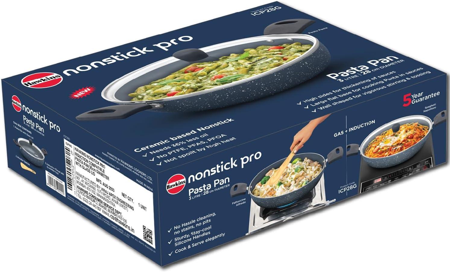 image:imageHawkins Nonstick Induction Pasta Pan 26 cm Diameter Granite Fry Pan Blue ICP26G