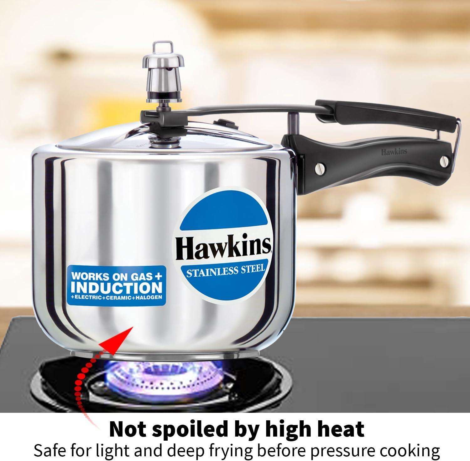 image:imageHawkins Pressure Cooker Stainless Steel Inner Lid Cooker Tall Design Cooker Induction Cooker Silver Hss3T 3 Liter 3 Litre
