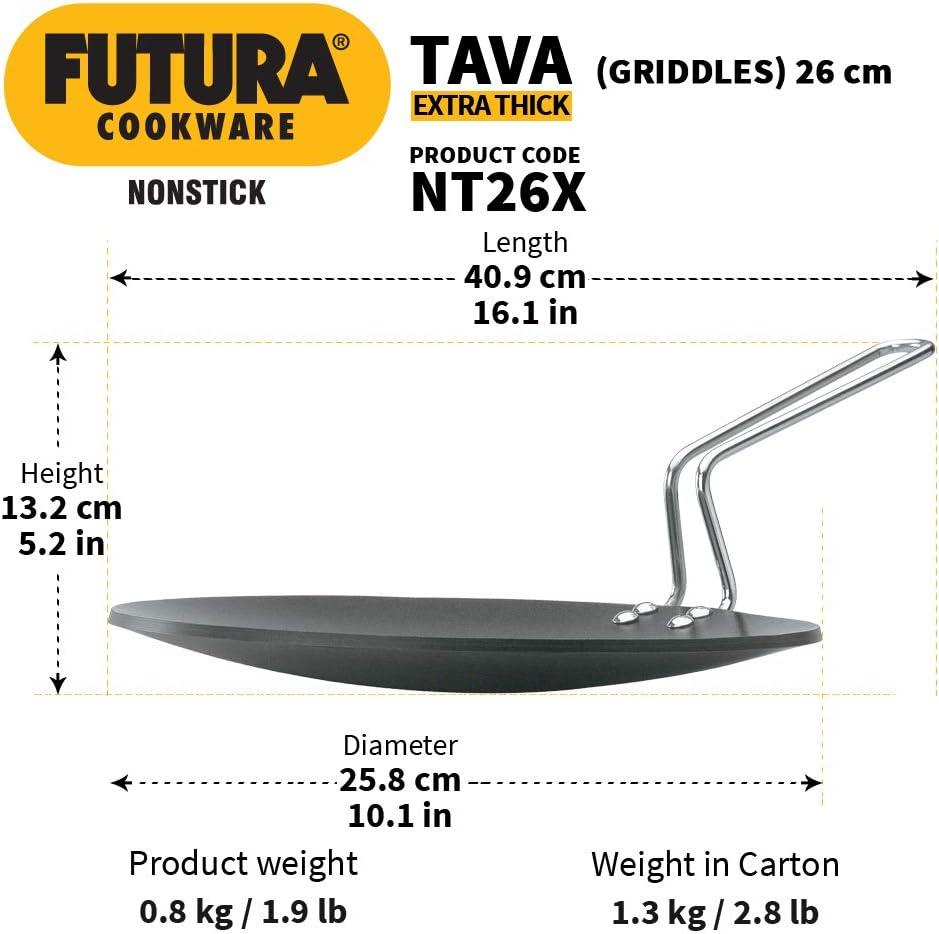 image:imageHawkins Q50 Futura NonStick Concave Tava Griddle 10 in 488 with Steel Handle
