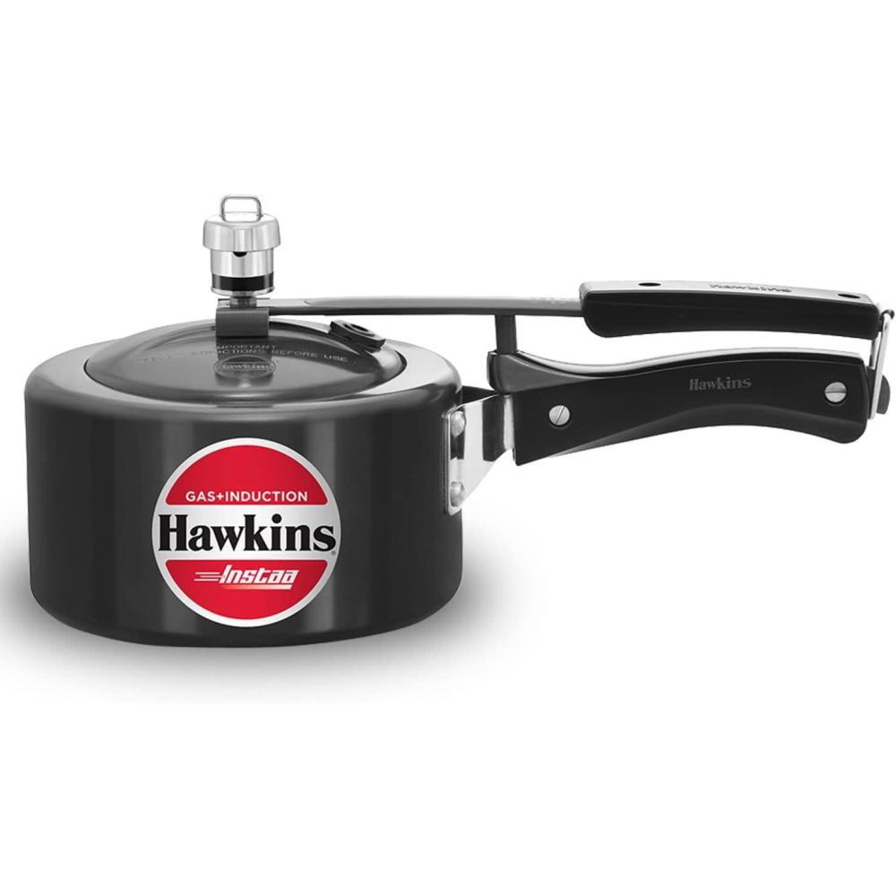 image:imageHAWKINS 15 Litre Instaa Pressure Cooker Induction Inner Lid Cooker Tall Body Hard Anodised Cooker Best Black Cooker Black IIH15