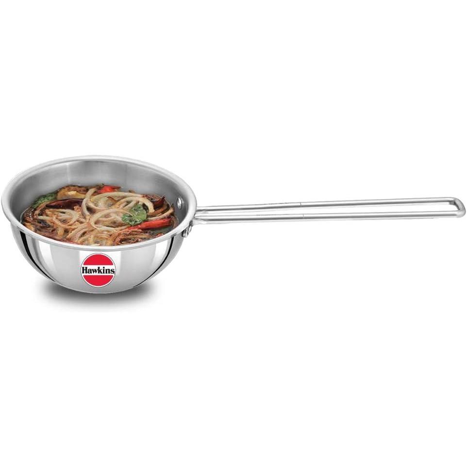 image:imageHAWKINS 25 Cup Tadka Pan 600ml Triply Stainless Steel Pan Silver STP25