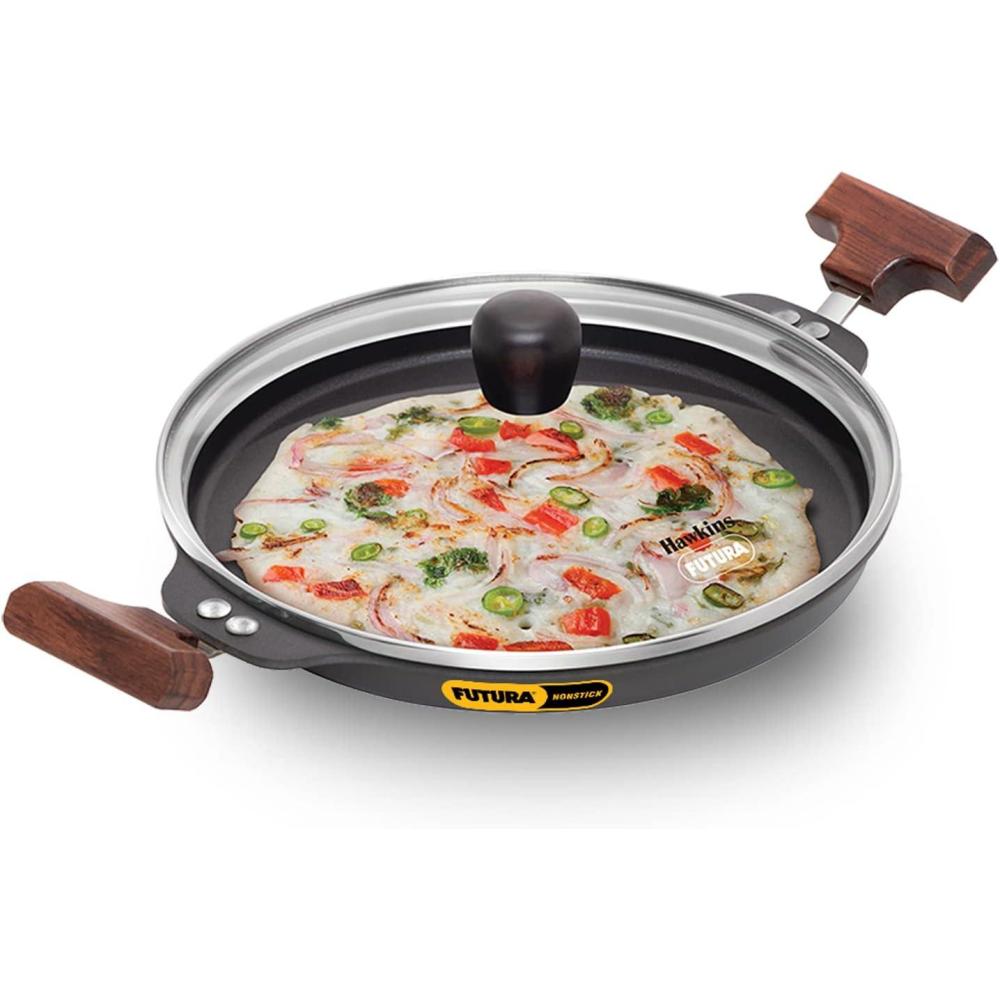 image:imageHAWKINS Futura 24 cm Uttapam Pan Pancake Tava Non Stick Uttapa Tawa Pancake Pan Snack Maker Black NUP24G