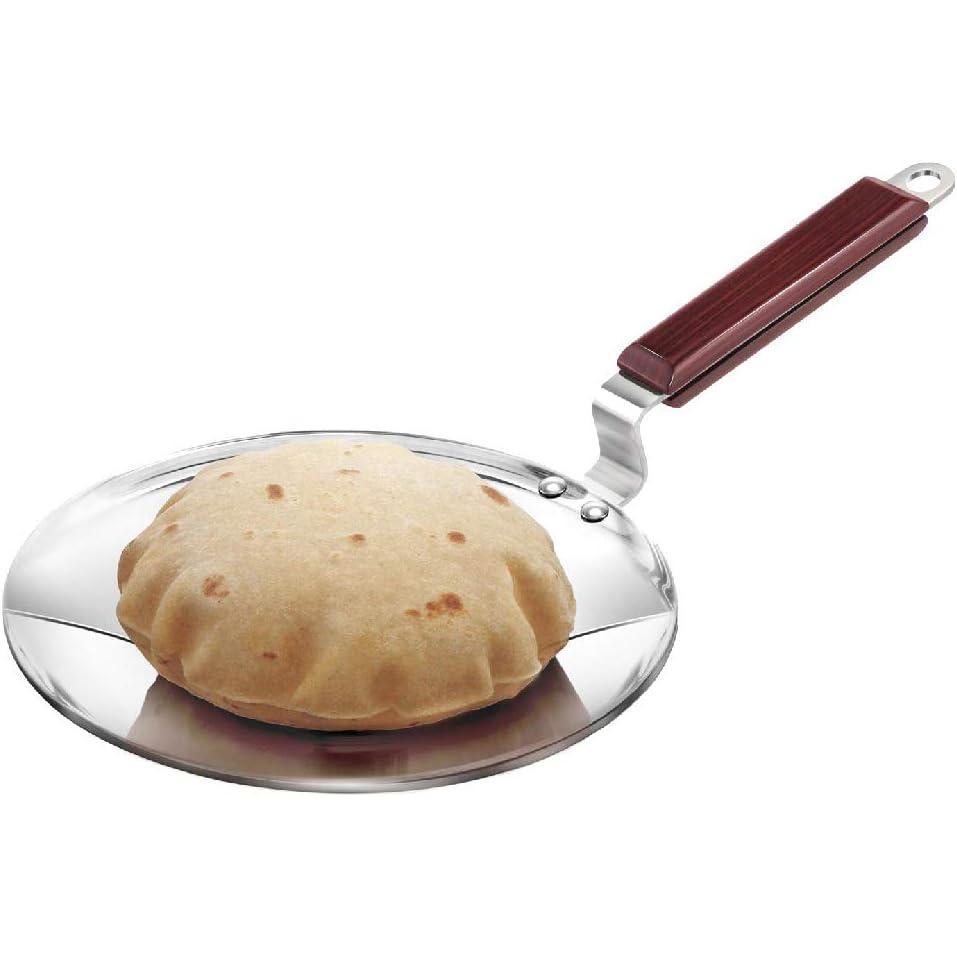 image:imageHawkins 24 cm Tava Triply Stainless Steel Tawa with Stainless Steel Handle Induction Tawa Silver SSTV24