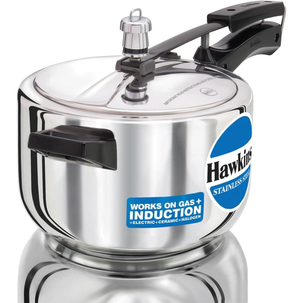 image:imageHawkins 4 Litre Pressure Cooker Stainless Steel Inner Lid Cooker Induction Cooker Silver Hss40 4 Liter42 Quarts