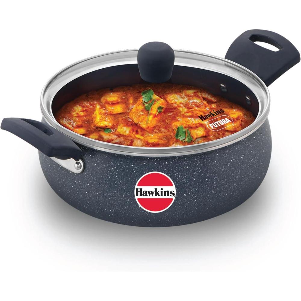 image:imageHawkins Ceramic Nonstick Handi with Glass Lid 3 Litre Induction Biryani Pot Granite Casserole ICH30G