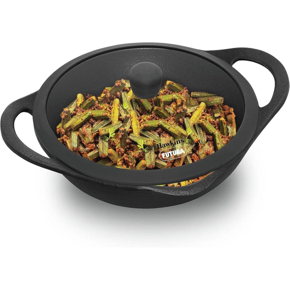 image:imageHawkins Futura Cast Iron Frying Pan 24 cm Diameter Cast Iron Skillet Omlette Pan Iron Frypan CIF24G