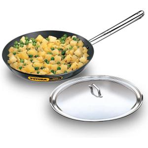 image:imageFutura Indian Style Hard Anodised Frying Pan with Stainless Steel Lid 12Inch