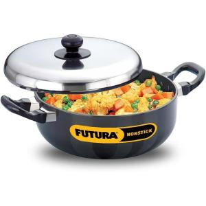 image:imageFutura Non Stick 9Inch All Purpose Frying Pan with Stainless Steel Lid 30Liter